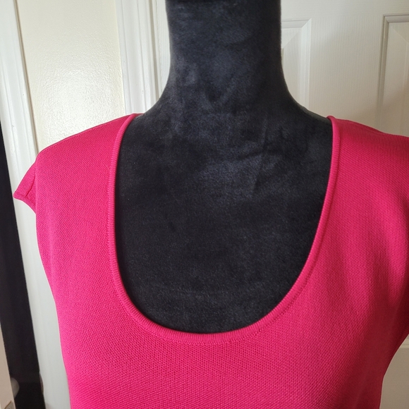 New York and Company Woman's Cap Sweater Dress Pink, Black, Blue Size Large - Picture 6 of 13